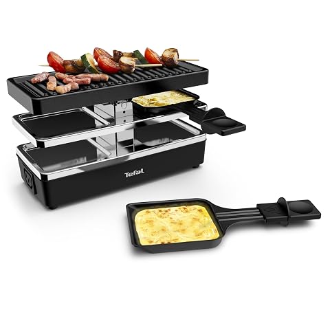 Appareil à raclette Tefal Plug & Share compact avec plaque grill et deux coupelles
